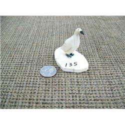 Ivory bird on ivory base 3" tall 2" diameter (2)