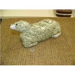 Carved soapstone seal by Michael Scott 10" length (2)