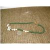 Image 1 : Jade and white bead necklace with gold metal accents (171)