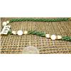 Image 2 : Jade and white bead necklace with gold metal accents (171)