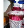 Image 2 : 2 cranberry glass urns with tops - late 1890's(171)