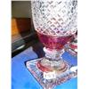 Image 3 : 2 cranberry glass urns with tops - late 1890's(171)