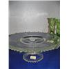 Image 1 : Glass cake stand with etched cornflower pattern(171)