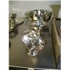 Image 1 : Lot of 4 silver plated dishes: large bowl, small bowl, scoop dish with small scoop (172)
