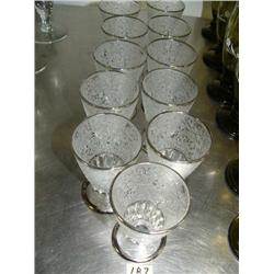 Lot of 11 silver edged cut glass glasses (172)