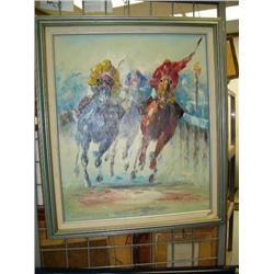 Original oil of race horses (700)