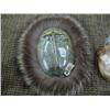 Image 2 : Lot of 2: Soapstone mask with fur by Mike Scott and bone mask with fur by Mark of Pt. Hope, AK (178)