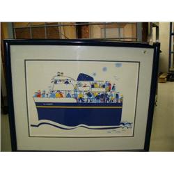 Framed Rie Munoz 1980, "Summer Voyage" (23)