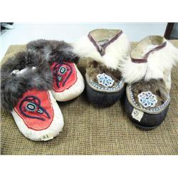 Lot of 2: Eskimo mukluks, old and worn (178)