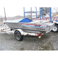 18' Gregor Silver Anniversary (1969-1989) welded Deep Creek/Kenai River boat, with 25HP Johnson outb