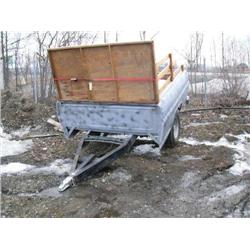 Custom Ford pickup bed utility trailer with trailer breaks, 3/4 ton rear end, custom rims, nice wood