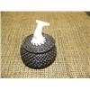 Image 2 : Baleen basket with large ivory whale tail finial that was broken and repaired - 3.5" tall (178)