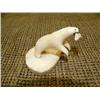 Image 2 : Ivory polar bear with fish in mouth on ivory base 2" high, 11.5" wide by Henry Noongwook (178)
