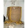 Image 1 : Very large basket with suede and tin design 16" tall 16" diameter (178)