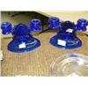Image 2 : Lot of 5: silver colored plates and blue candle holders (171)