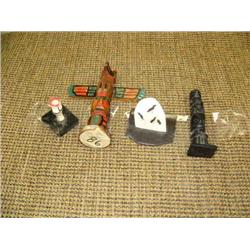 Lot of 4 Alaska native items: baleen and ivory, wood (2)