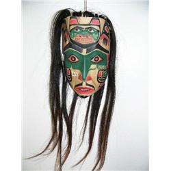 S.E. Alaska style carved wood mask (178)