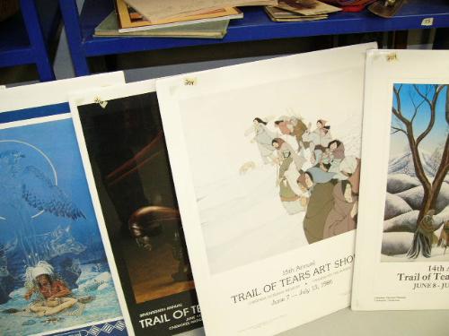 lot of 8 trail of tears art show posters: 14 15, 17 19,23 24, 26th annual (178) lot of 8 trail