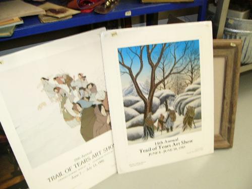 lot of 8 trail of tears art show posters: 14 15, 17 19,23 24, 26th annual (178) lot of 8 trail