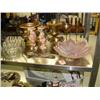 Image 1 : Lot of: brass flower pot, marble candle holders, brass and silver goblets, brass candy dish, crystal