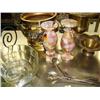 Image 2 : Lot of: brass flower pot, marble candle holders, brass and silver goblets, brass candy dish, crystal