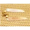 Image 4 : Lot of 3: ivory dangle earrings, 2 rings: amethyst diamond 10K, diamonds and blue stone (159)