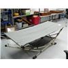 Image 1 : Lot of 3: One person hanging chair hammock, nylon hammock with metal stand and small standing foldab