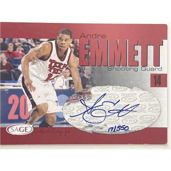 Texas Tech Andre Emmett 2004 signed trading card