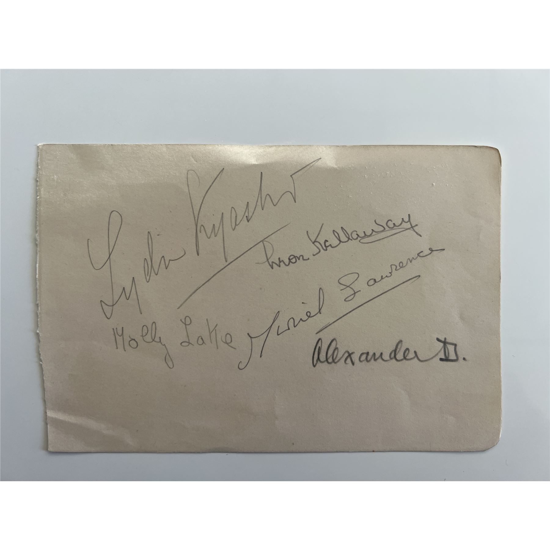Lydia Kyasht original signature