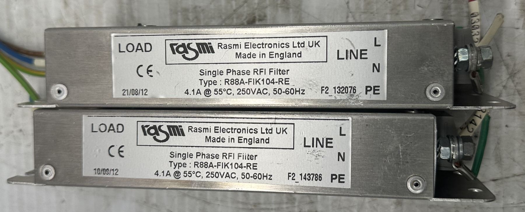 Filter R88 (2) Rasmi #R88A-FIK104-RE Single Phase RFI Filters - BTM Industrial