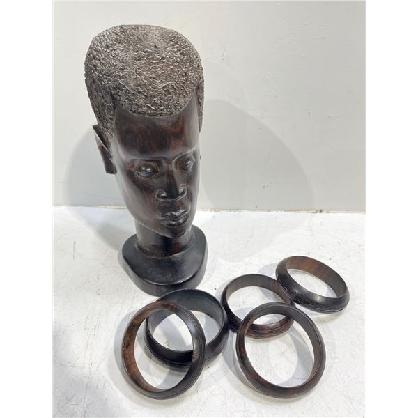 Dark Wooden Bracelets and Head