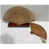 Image 1 : Pair of Vintage Hand-Carved Decorative Wooden Fans