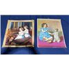 Image 1 : Antique Calendar Posters Princesses Elizabeth and Margaret & Girl and Puppy