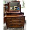 Image 1 : Antique Hardwood Dresser/Vanity with Mirror 42Wx19Dx57.5H
