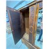 Image 2 : Antique Wardrobe, Double Door and Mirror with Decorative Carvings 50Wx18.5Dx75H