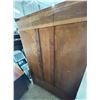 Image 4 : Antique Wardrobe, Double Door and Mirror with Decorative Carvings 50Wx18.5Dx75H