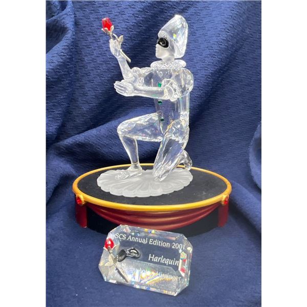 Swarovski Crystal Harlequin Collectors Display (stand & nameplate), comes with Original Boxes & CoA
