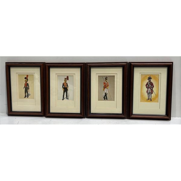 Collection of Four Prints of Military Officers in Uniform 3Wx5H (art measurements)