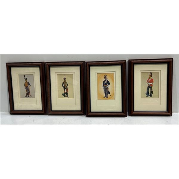Collection of Four Prints of Military Officers in Uniform 3Wx5H (art measurements)