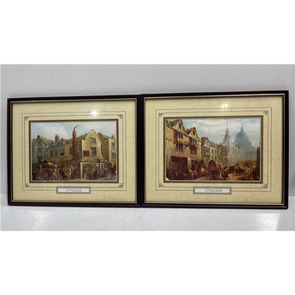 J.C. Maggs Prints "The Hand and Shears" & "La Belle Sauvage Inn" 9.5Wx6.5H (art measurements)