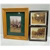 Image 1 : Horse Racing Print and 2 Double Sided Prints by Haywood Hardy 5Wx7H, 5Wx4H (art measurements)