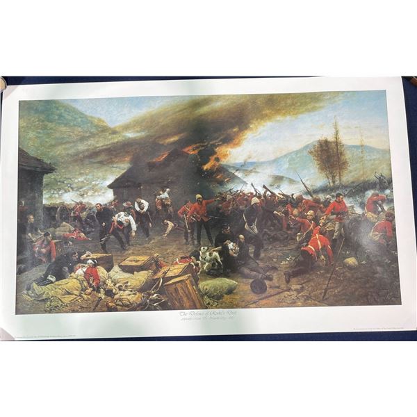 Alphonse Marie De Neuville "The Defence of Rorke's Drift" Print 32Wx18.5H