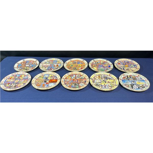 10 Royal Doulton "Millenium Collection" Collectors Plates with wall mounts
