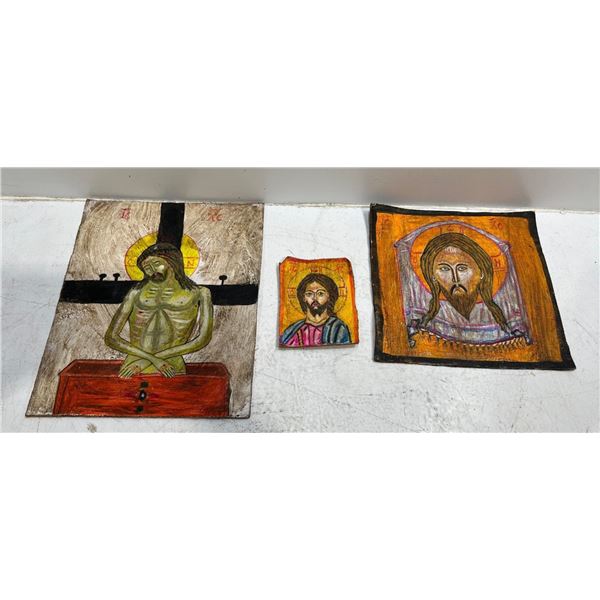 Portaits of Jesus on Leather (2.5Wx3H, 6.5Wx7H, 7Wx9H)