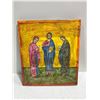 Image 1 : Jesus, John the Baptist, and Mary on Solid Wood 10.5Wx12H