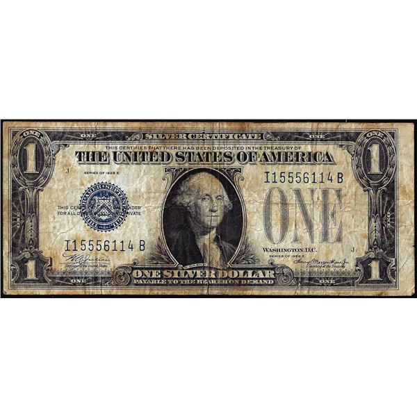 1928E $1 Funnyback Silver Certificate Note