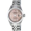 Image 2 : Rolex Ladies Stainless Steel Salmon Datejust Wristwatch