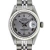 Image 1 : Rolex Ladies Stainless Steel Slate Grey Roman Datejust Wristwatch