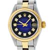 Image 1 : Rolex Ladies Two Tone Blue Vignette Diamond Datejust Wristwatch