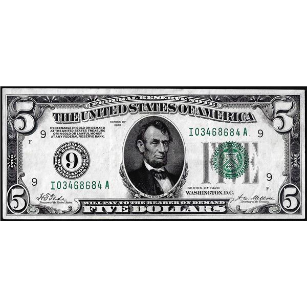 1928 $5 Federal Reserve Note Minneapolis